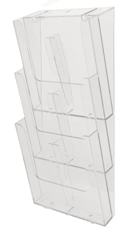 Exacompta Wand-Prospekthalter, A4 Hoch, 3 Fächer, Glasklar
