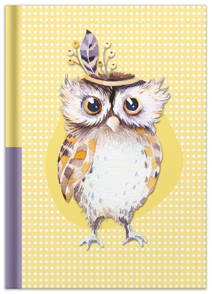 Rnk Verlag Notizbuch , Eule, , Din A5, 96 Blatt, Dotted