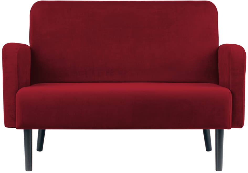 Paperflow 2-Sitzer Sofa Lisboa, Samtbezug, Rot