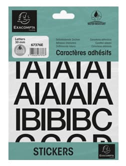 Exacompta Selbstklebebuchstaben A-Z, 30 Mm, Schwarz