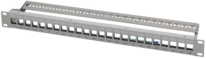 Logilink 19, Keystone Patch Panel, 24 Port, Lichtgrau