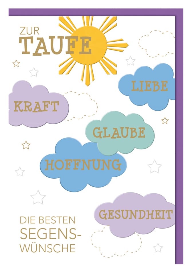 Susy Card Taufkarte , Wolkenglückwünsche,
