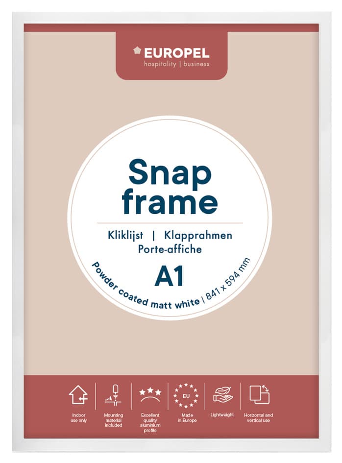 Europel Plakatrahmen Premium+, Din A4, Weiß