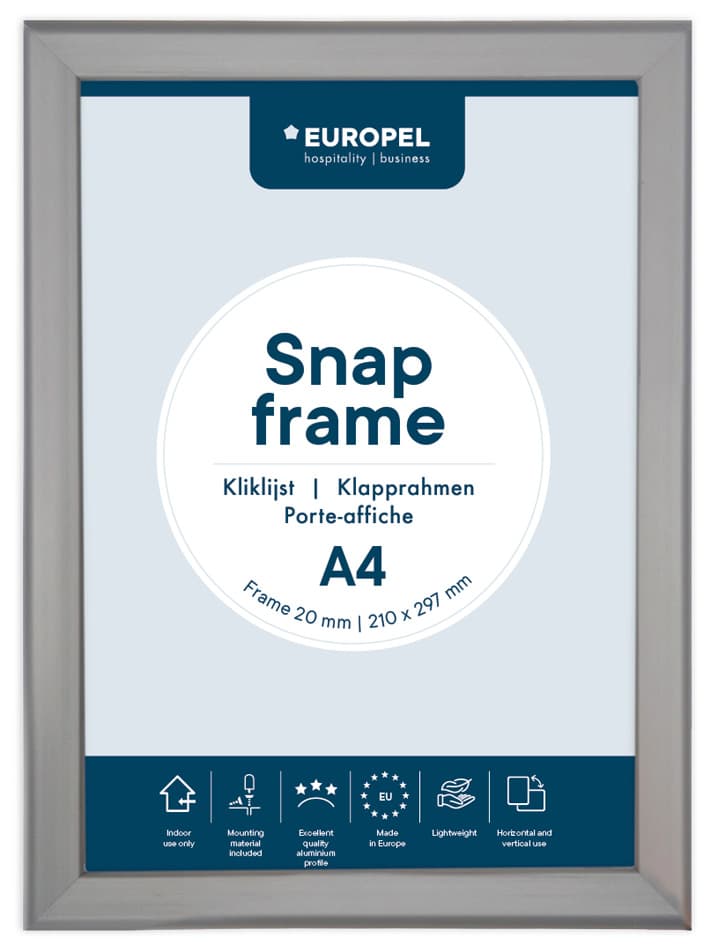 Europel Plakatrahmen Premium, Din A5, 20 Mm, Silber Eloxiert