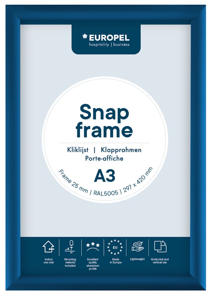 Europel Plakatrahmen Premium, Din A3, 25 Mm, Blau