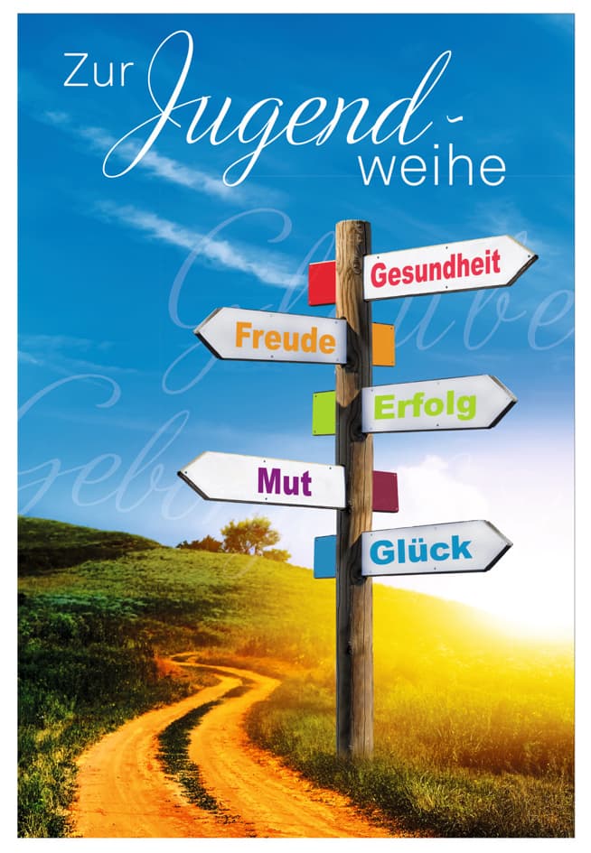 Susy Card Jugendweihekarte , 5 Wegweiser,