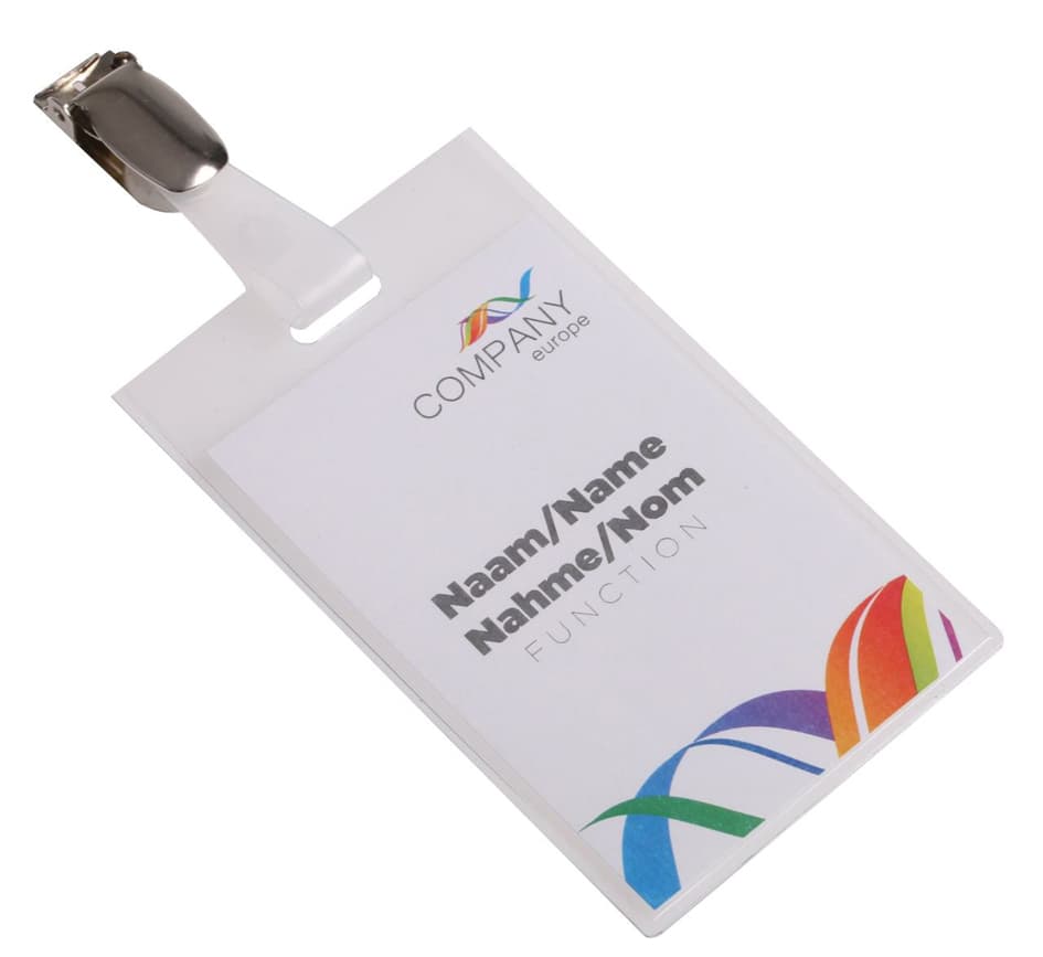 Europel Namensschild, Geschlossen, Mit Clip, 60 X 90 Mm