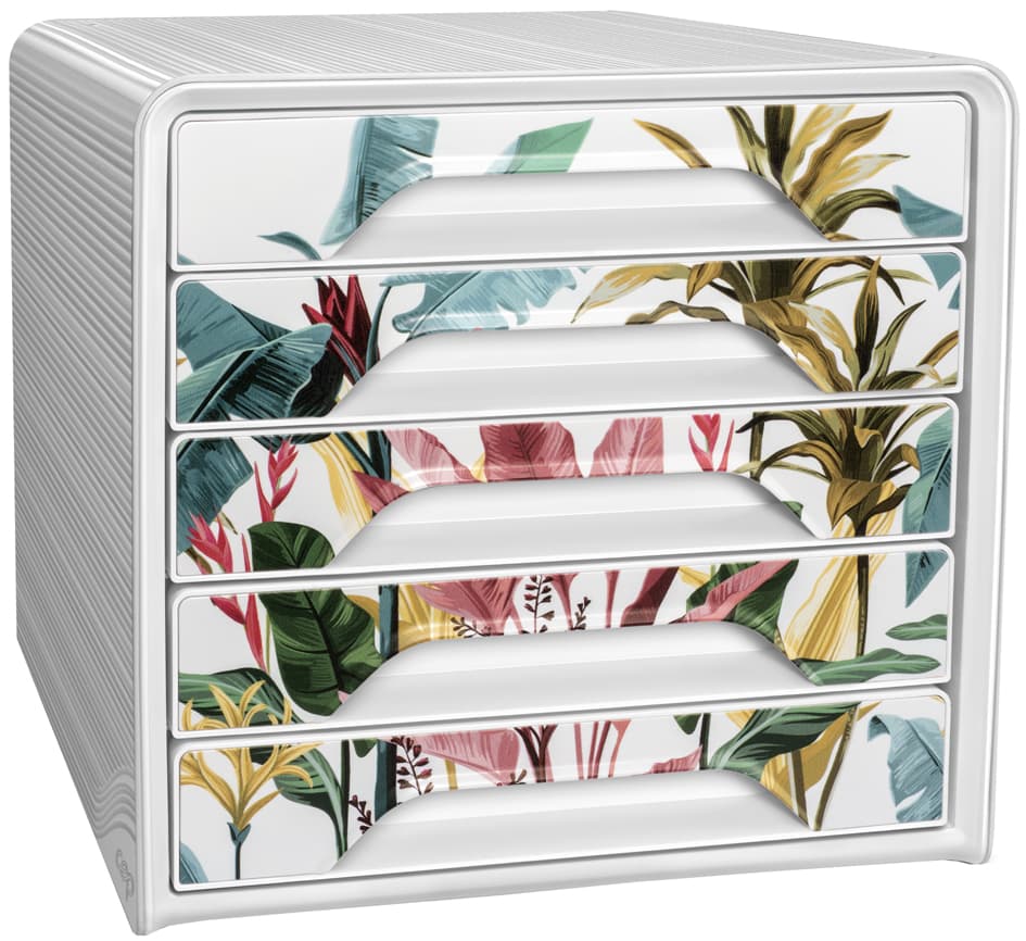Cep Schubladenbox Smoove Tropical, 5 Schübe, Weiß/Tropisch