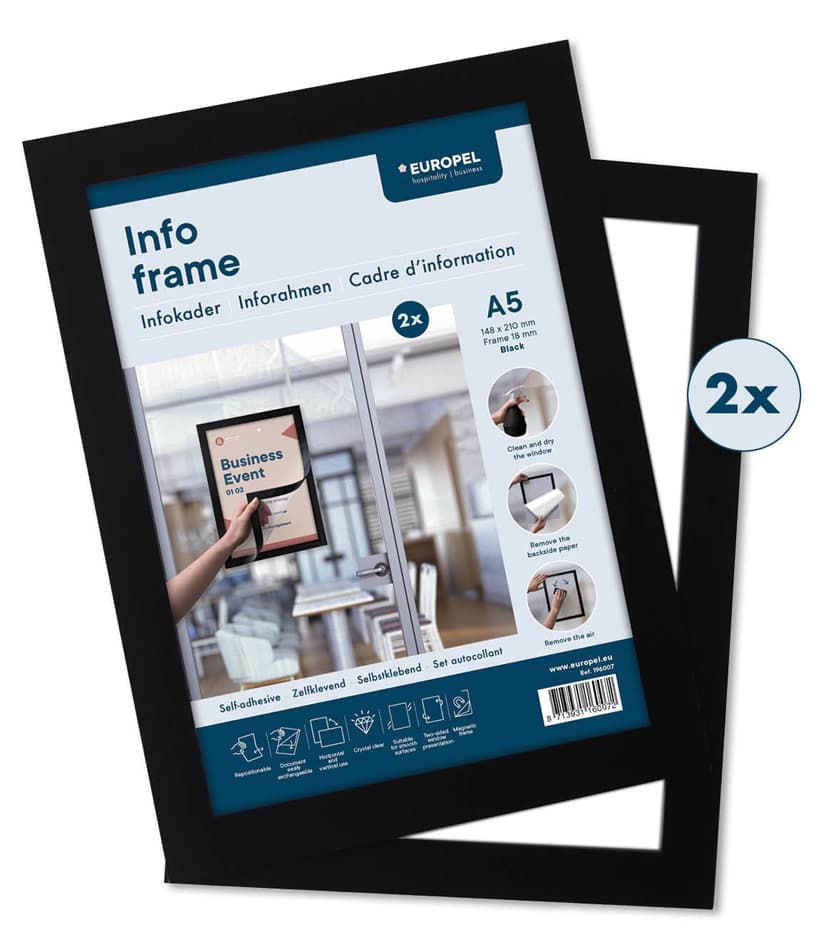 Europel Magnetrahmen Info Frame, Din A5, Schwarz