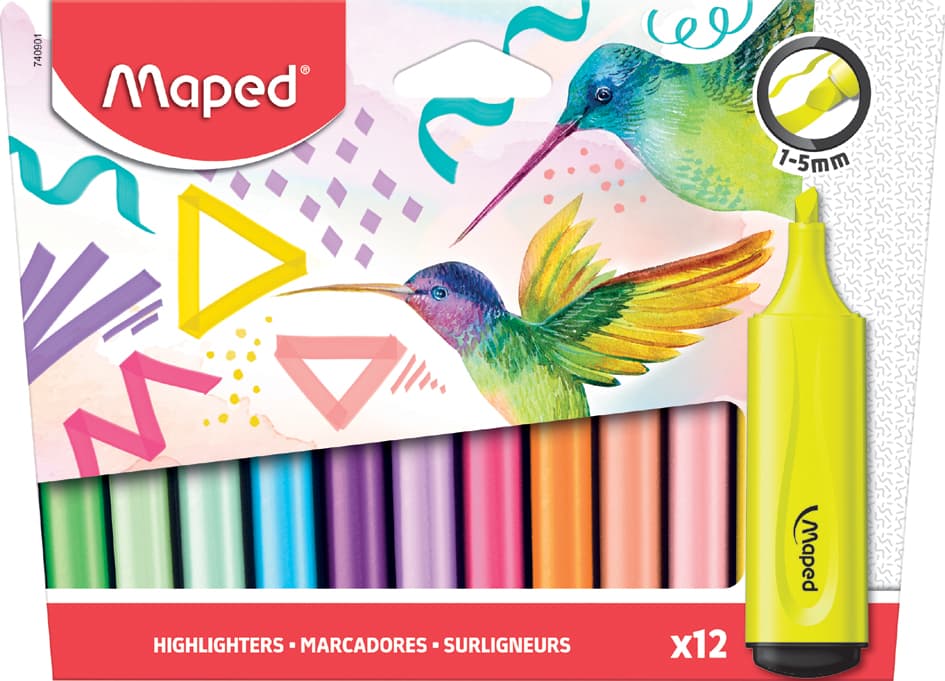 Maped Textmarker Fluo, Peps Classic, 12er Kartonetui