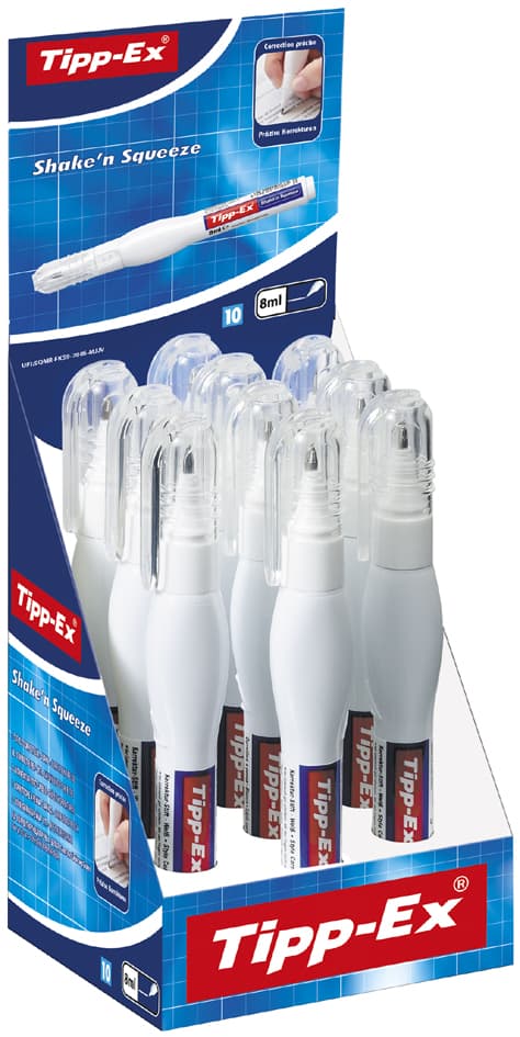 Tipp-Ex Korrekturstift , Shake, N Squeeze, , Weiß, 10er Display