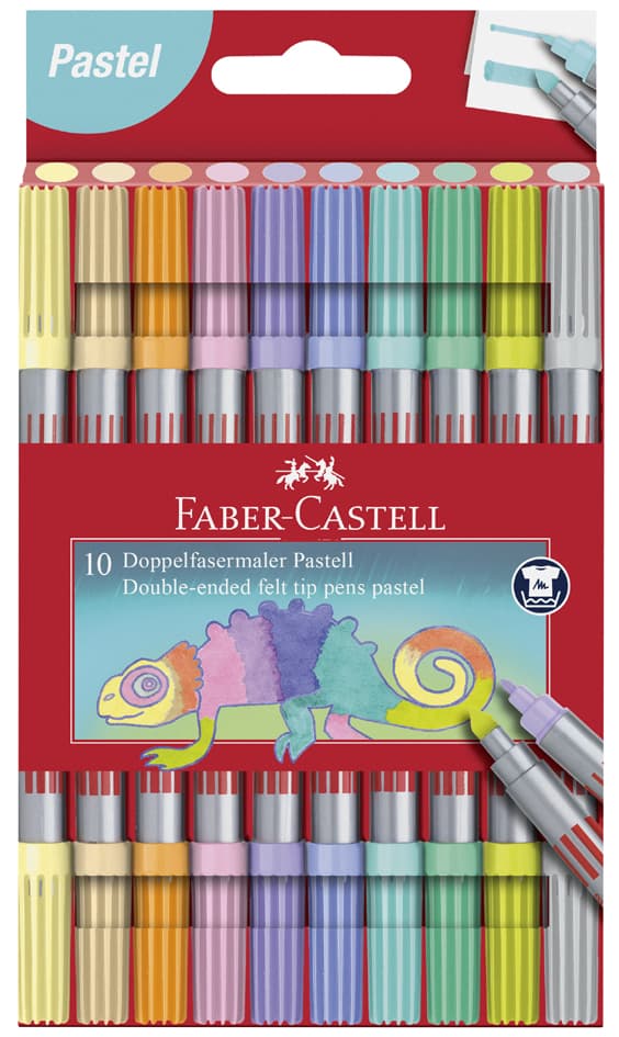 Faber-Castell Doppelfasermaler Pastell, 10er Etui