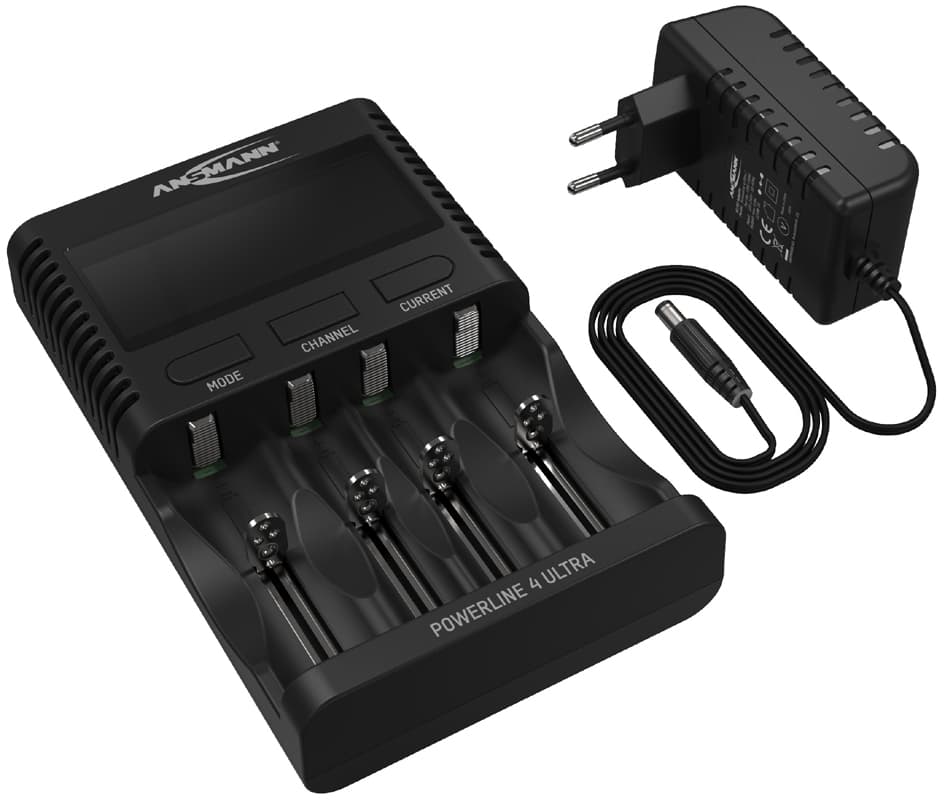 Ansmann Universal-Ladegerät Powerline 4 Ultra, Schwarz