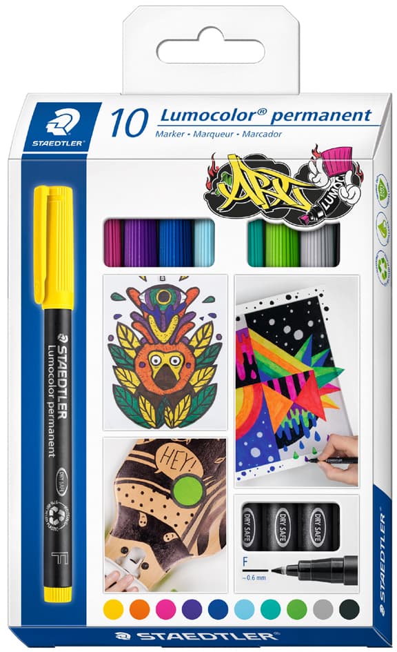 Staedtler Lumocolor Permanent-Marker 318f, 10er Kartonetui