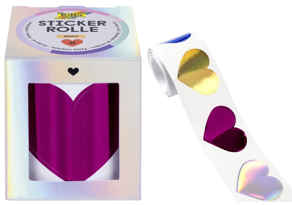 Folia Sticker Hearts, Auf Rolle, 3 M
