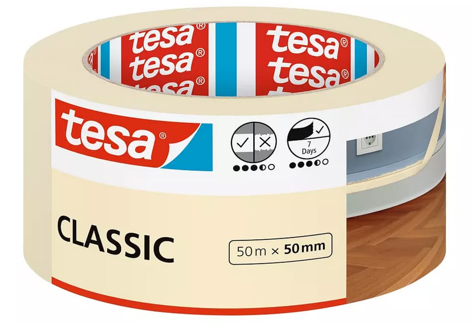 Tesa Maler Krepp Classic Abdeckband, 30 Mm X 50 M