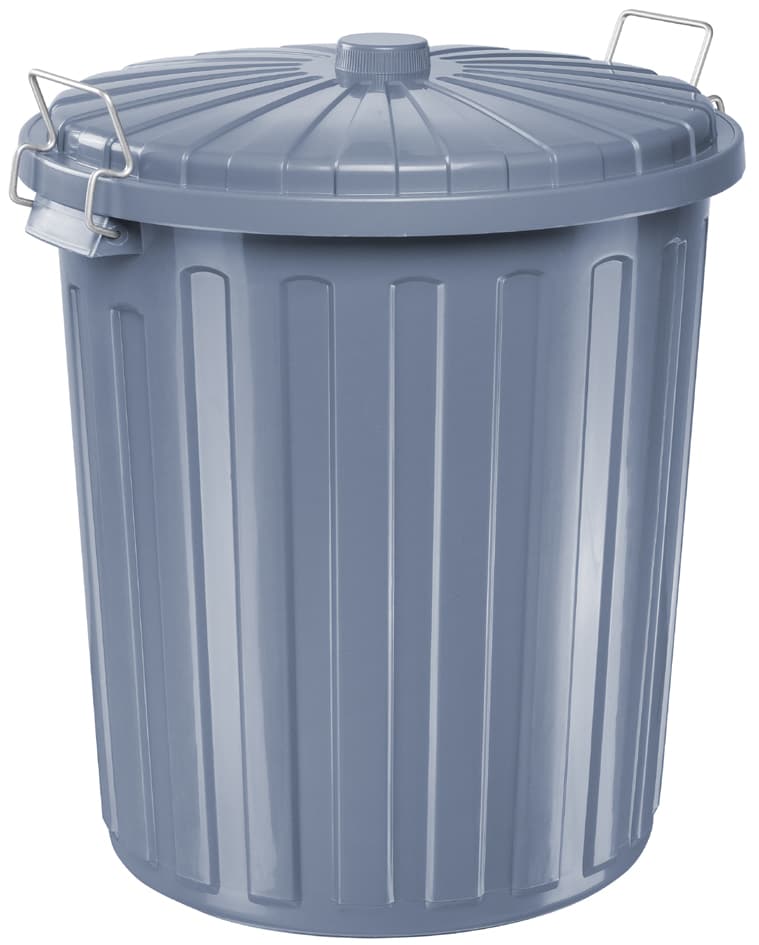 Helit Abfalltonne , The Big Boy, Mit Deckel, Grau, 73 Liter