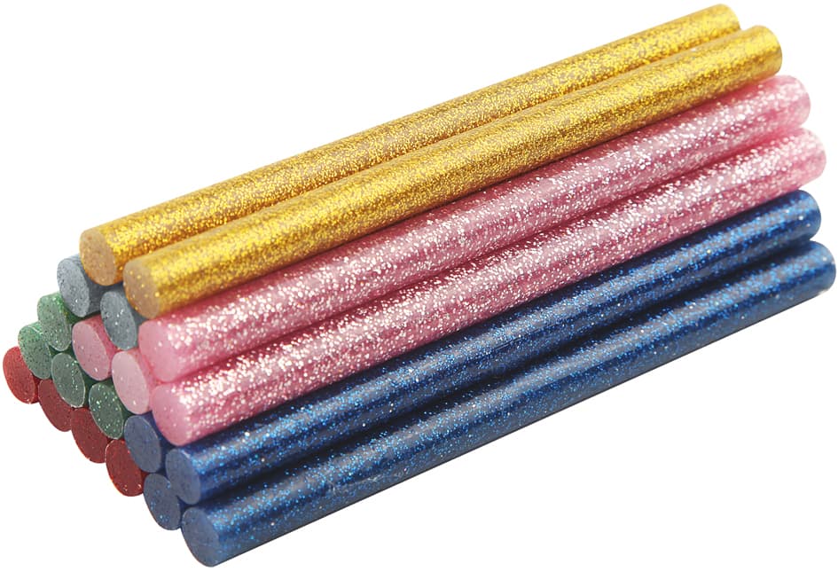 Brüder Mannesmann Klebepatrone, Farbig-Glitter, 20er Set