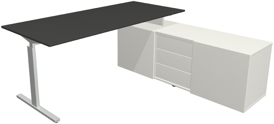 Kerkmann Komplett-Arbeitsplatz Form 2, Anthrazit
