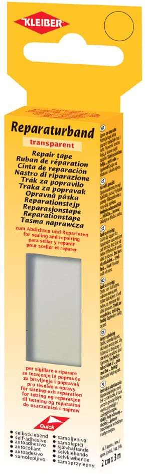 Kleiber Reparaturband, Selbstklebend, Transparent, 3,0 M