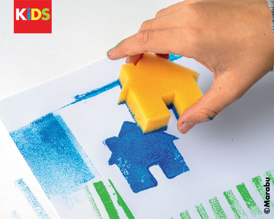 Marabu Kids Schwammstempel-Set Little Artist, 6er Set