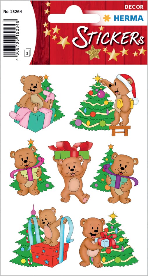 Herma Weihnachts-Sticker Decor , Weihnachtsbären,