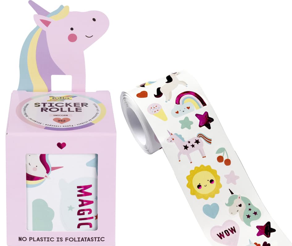 Folia Sticker Unicorn, Auf Rolle, 4 M
