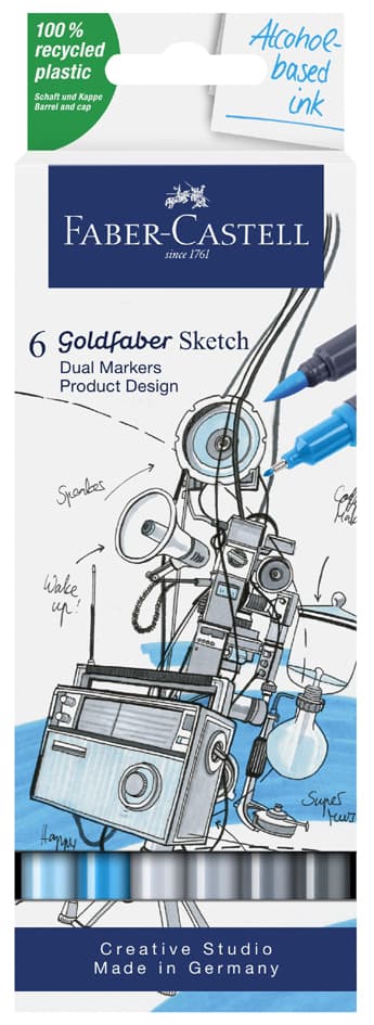 Faber-Castell Sketch Marker Goldfaber, 6er Etui Design