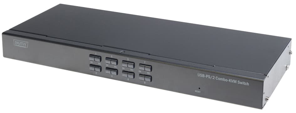 Digitus Kvm Combo Switch Usb / Ps/2, 8-Fach, Schwarz