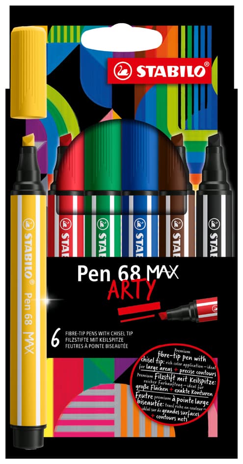 Stabilo Fasermaler Pen 68 Max, 6er Kartonetui Arty