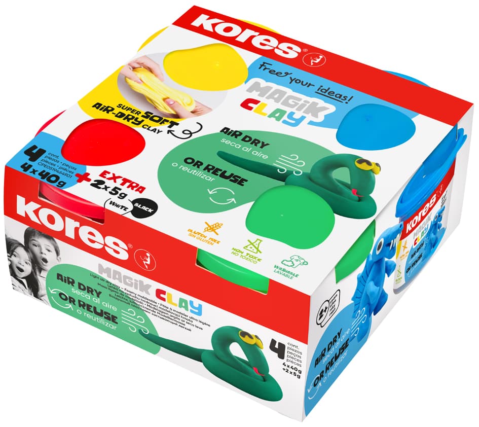 Kores Spielknete , Magic Clay, , Farbig Sortiert