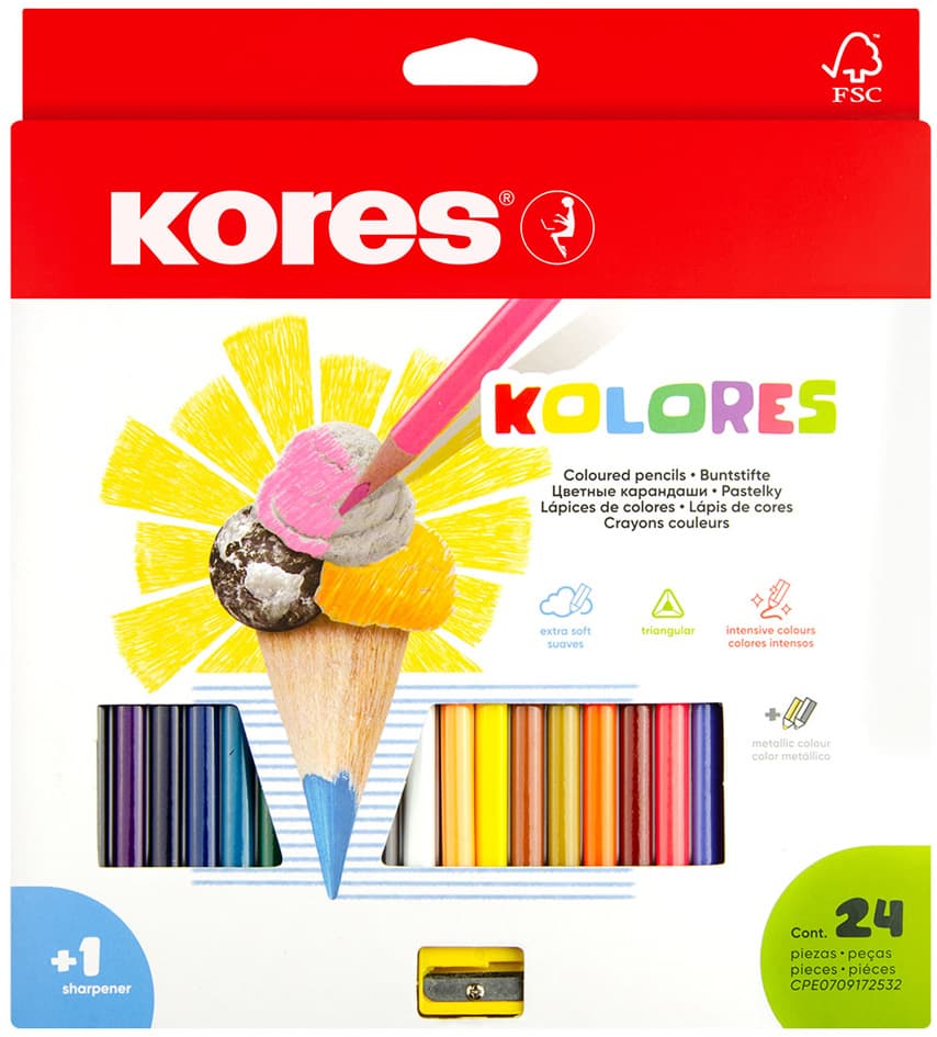 Kores Dreikant-Buntstifte , Kolores, , 24er Karton-Etui