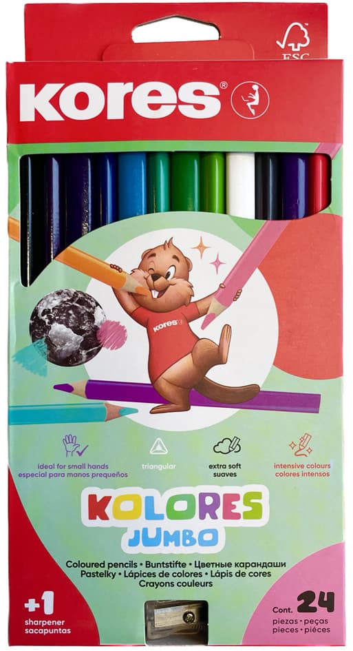 Kores Dreikant-Buntstifte , Kolores Jumbo, , 24er Karton-Etui