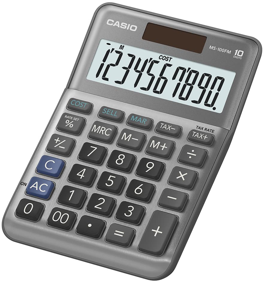 Casio Tischrechner Ms-100fm, 10-Stellig, Silber