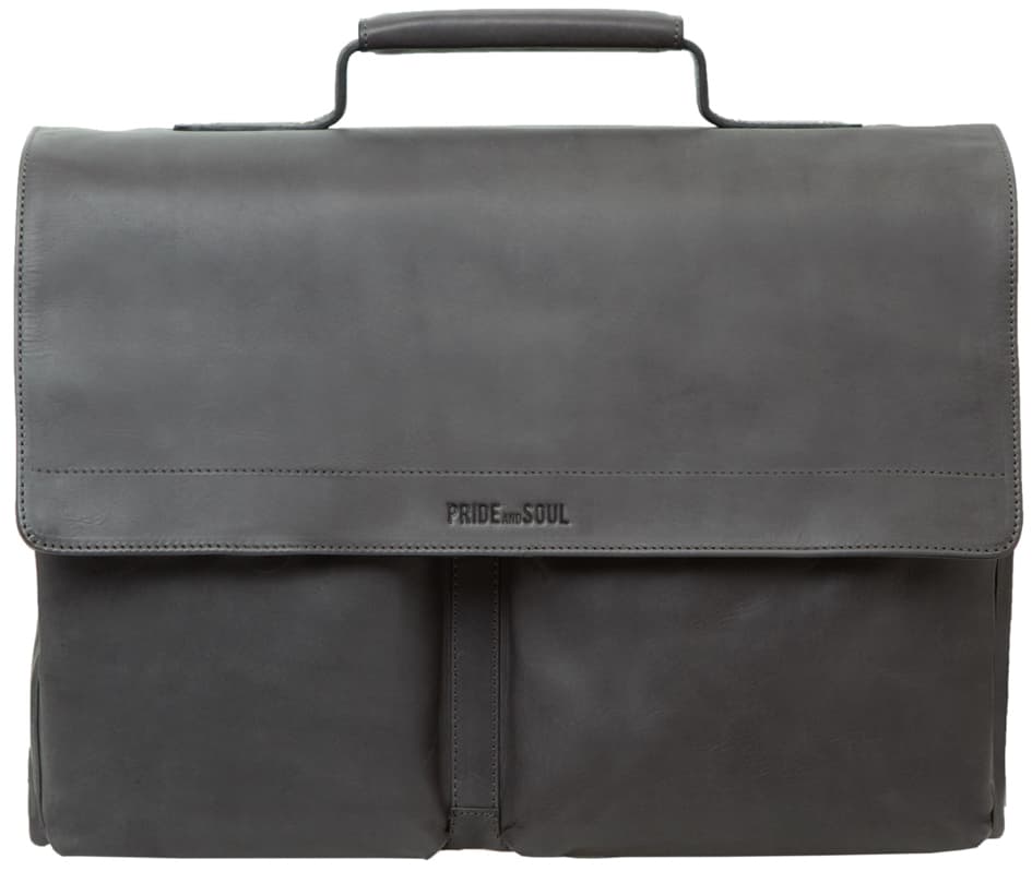 Pride&Soul Business Notebook-Tasche District, Leder, Grau