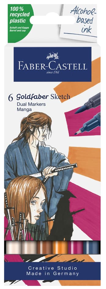 Faber-Castell Sketch Marker Goldfaber, 6er Etui Manga