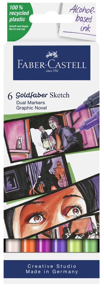 Faber-Castell Sketch Marker Goldfaber, 6er Etui Graphic