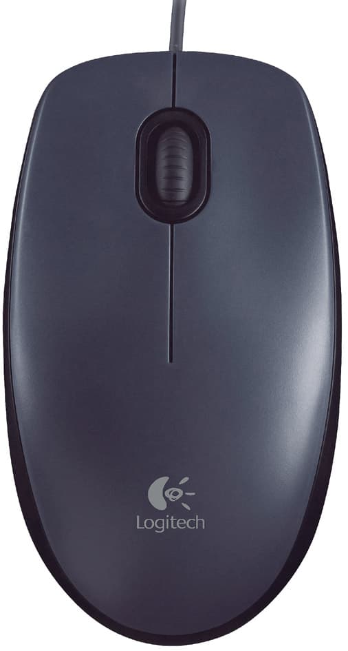 Logitech Optische Maus M90, Kabelgebunden, Schwarz / Grau