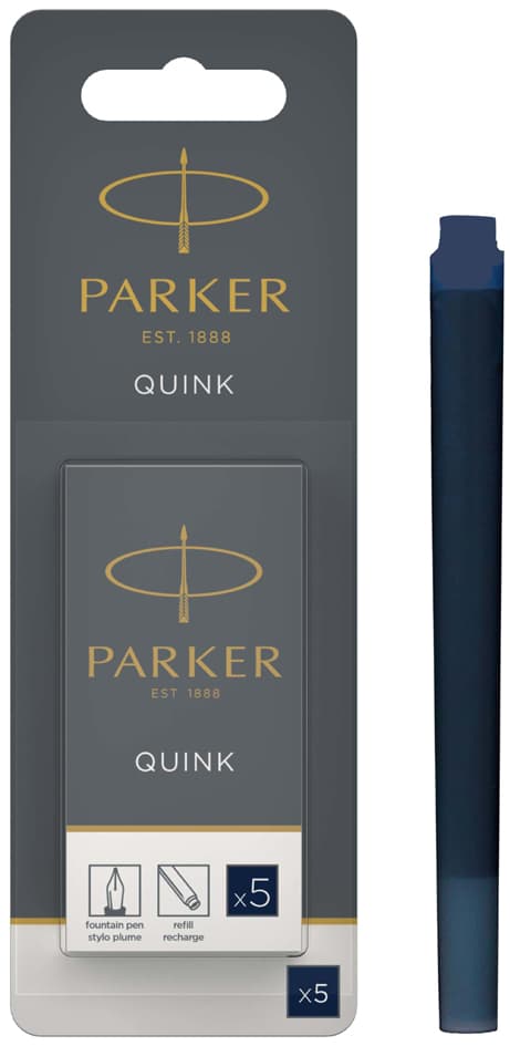 Parker Großraum-Tintenpatronen Quink, Im Blister,Schwarzblau