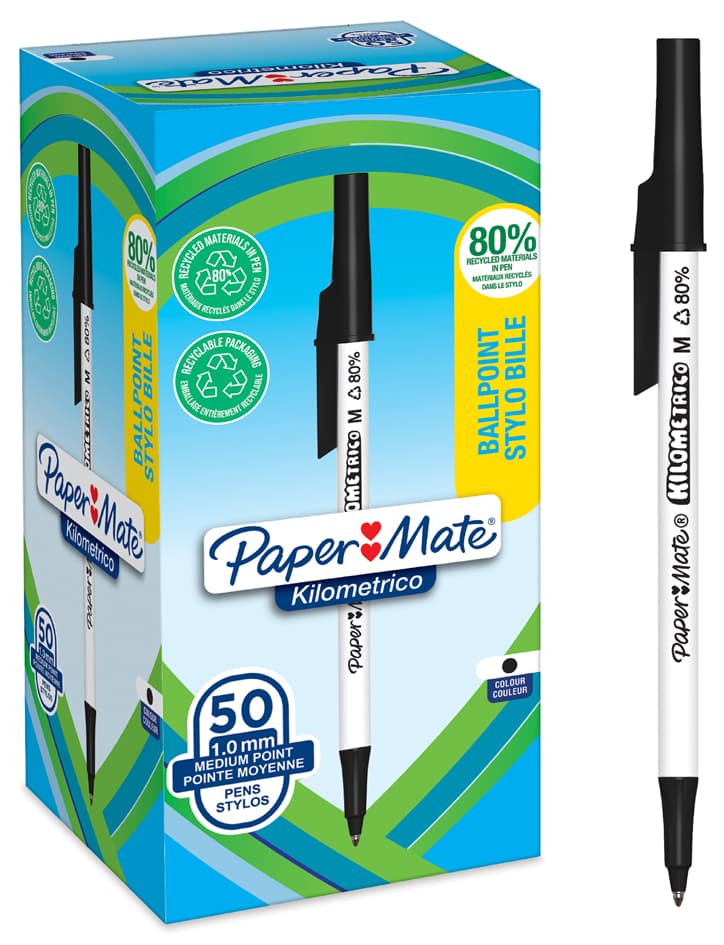 Paper:Mate Kugelschreiber Kilometrico, Schwarz, 50er Box