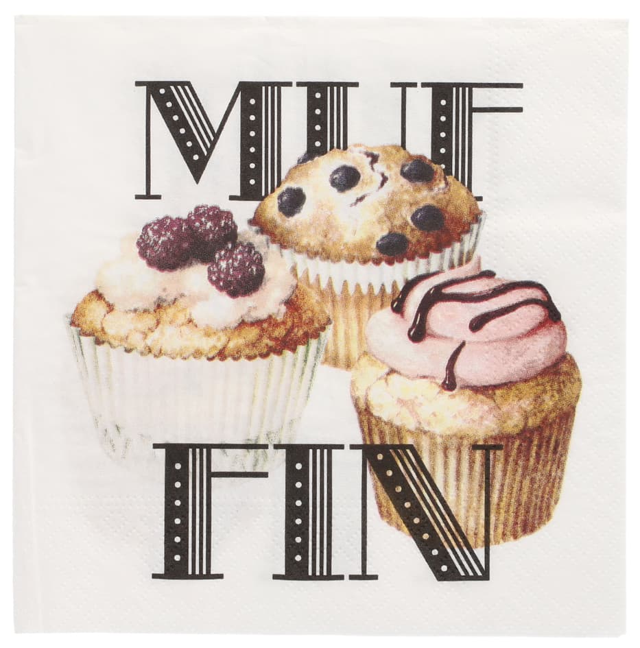 Papstar Motiv-Servietten , Muffin, , 330 X 330 Mm
