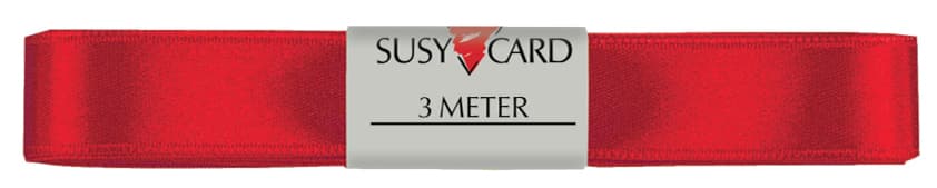Susy Card Geschenkband , Doppelsatin, , 15 Mm X 3 M, Rot