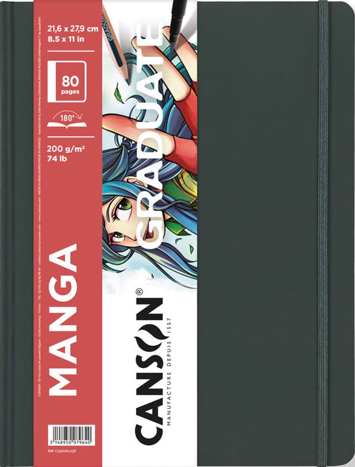 Canson Skizzenbuch Graduate Manga, 216 X 279 Mm, Schwarz