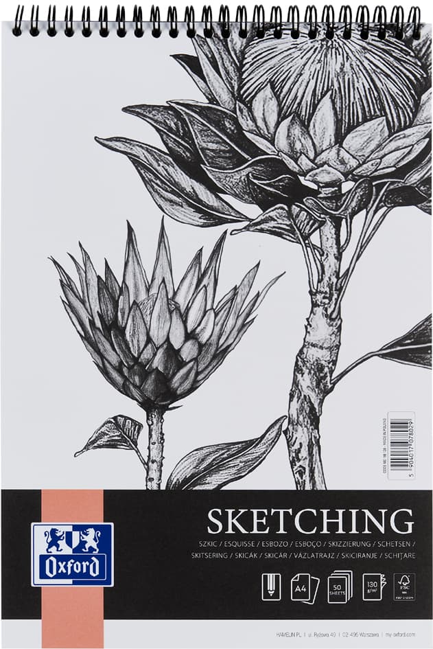 Oxford Art Spiral-Skizzenblock , Sketching, , A4, 130 G/Qm