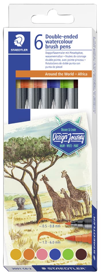 Staedtler Doppel-Fasermaler , Afrika, , 6er Kartonetui