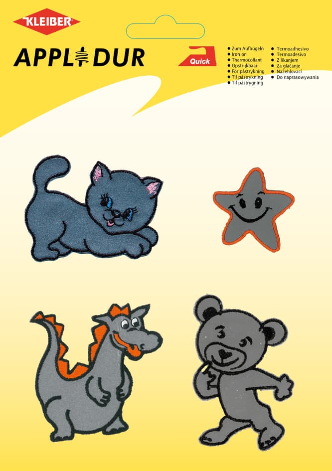 Kleiber Applikations-Sortiment , Reflective Animal, , 4 Motive