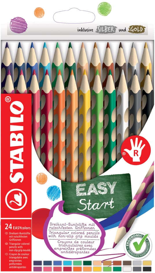 Stabilo Dreikant-Buntstifte Easycolors R, 24er Kartonetui