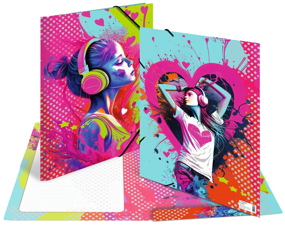 Herma Eckspannermappe , Music Girl, , Karton, Din A3