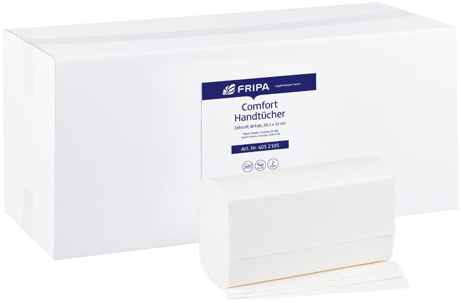 Fripa Handtuchpapier Comfort, 235 X 320 Mm, W-Falz, Hochweiß