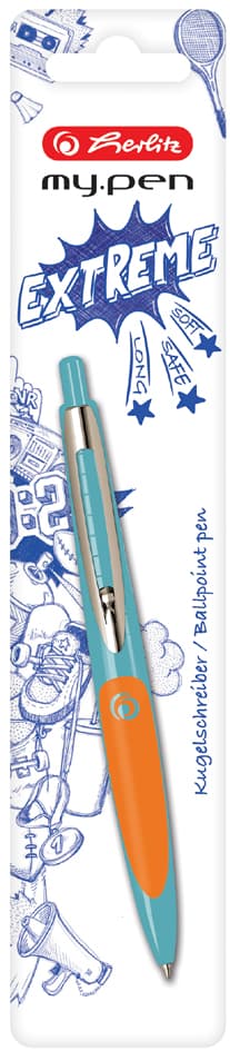 Herlitz Druckkugelschreiber My.Pen, Türkis/Orange